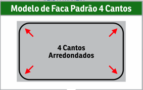 Corte  4 cantos Cartão Visita - 1000 unidades